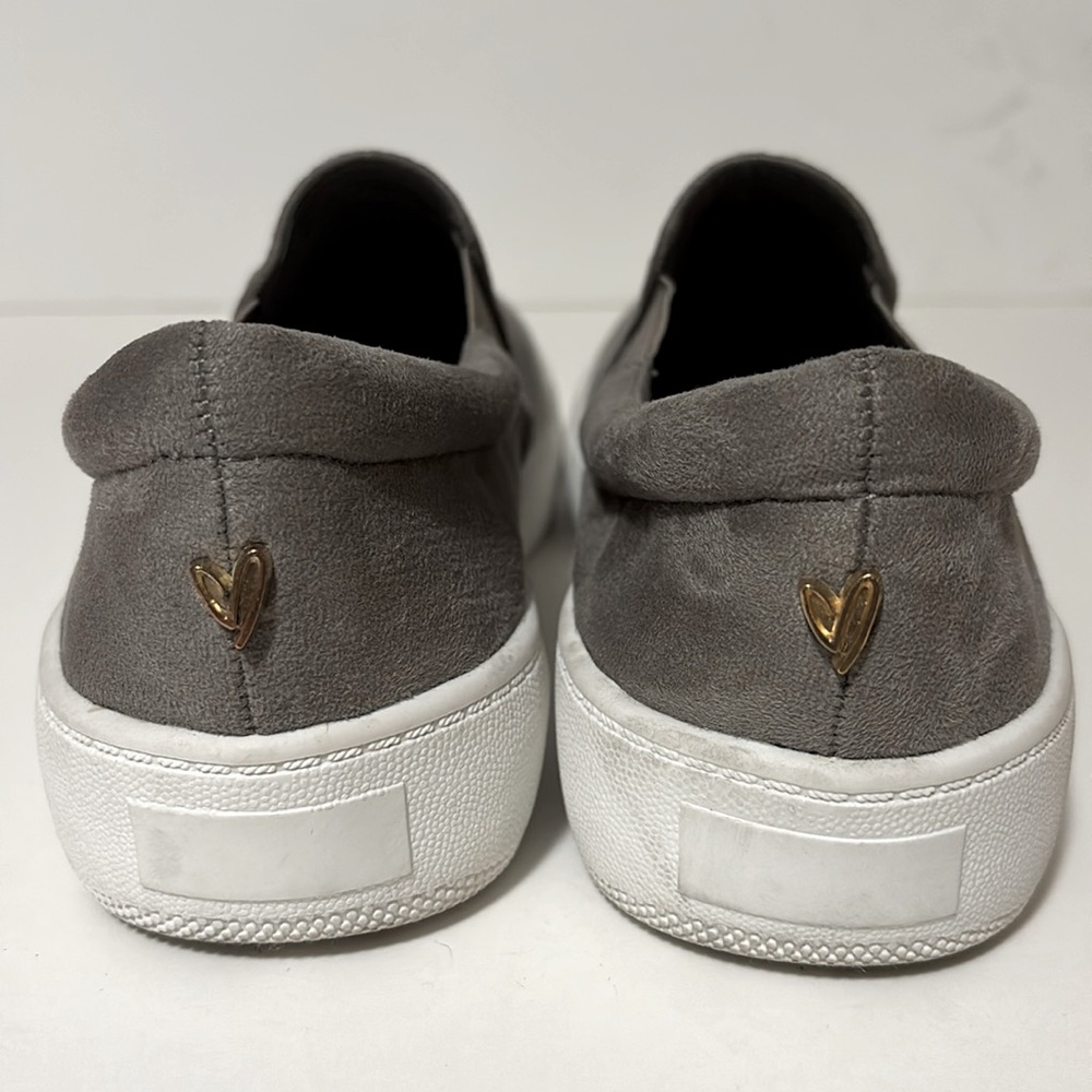 Lulus Dylann Grey Suede Slip-on Flatform Sneakers Women’s Size 11 - Picture 4 of 8